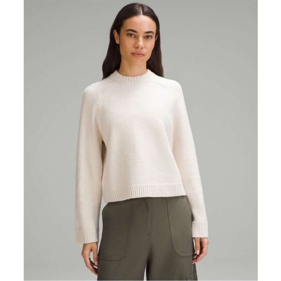 Lululemon Brushed Cotton Merino Blend Crewneck Sweater Pullover Womens Size M - Picture 1 of 6